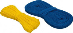 Huot - 50 Ft Long, Stretchable, Protection Mesh Sleeving - Yellow & Blue, 1/4 to 1/2 & 1/2 to 1" OD - Eagle Tool & Supply