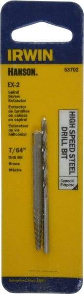 Irwin - 2 Piece Spiral Flute Screw Extractor & Drill Set - Screw Range 5/32 to 7/32" - Eagle Tool & Supply