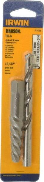 Irwin - 2 Piece Spiral Flute Screw Extractor & Drill Set - Screw Range 5/8 to 7/8" - Eagle Tool & Supply