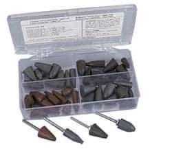 Cratex - 44 Piece Rubber Point & Mandrel Set - Includes 40 Points & 4 Mandrels - Eagle Tool & Supply