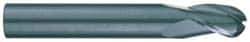 RobbJack - 5/8" Diam, 7/8" LOC, 3 Flute Solid Carbide Ball End Mill - Uncoated, Single End, 3-1/2" OAL, 5/8" Shank Diam, Spiral Flute - Eagle Tool & Supply
