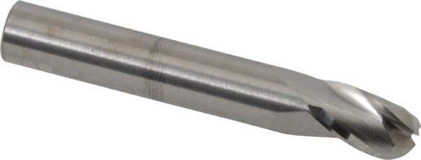 RobbJack - 3/8" Diam, 1/2" LOC, 3 Flute Solid Carbide Ball End Mill - Uncoated, Single End, 2-1/2" OAL, 3/8" Shank Diam, Spiral Flute - Eagle Tool & Supply