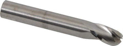 RobbJack - 3/8" Diam, 1/2" LOC, 3 Flute Solid Carbide Ball End Mill - Uncoated, Single End, 2-1/2" OAL, 3/8" Shank Diam, Spiral Flute - Eagle Tool & Supply