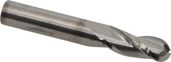 RobbJack - 3/8" Diam, 7/8" LOC, 3 Flute Solid Carbide Ball End Mill - Uncoated, Single End, 2-1/2" OAL, 3/8" Shank Diam, Spiral Flute - Eagle Tool & Supply
