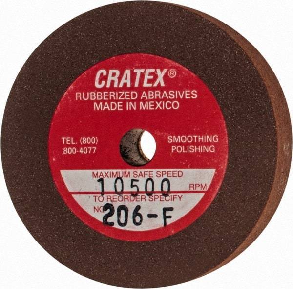 Cratex - 2" Diam x 1/4" Hole x 3/8" Thick, Surface Grinding Wheel - Silicon Carbide, Fine Grade, 10,500 Max RPM, Rubber Bond, No Recess - Eagle Tool & Supply