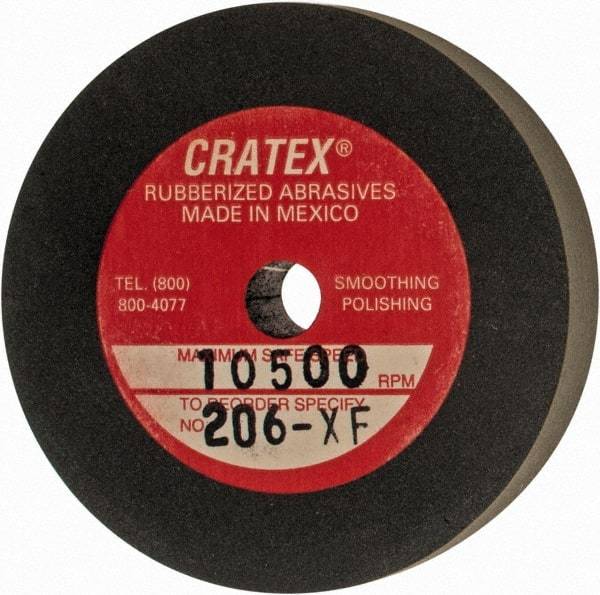 Cratex - 2" Diam x 1/4" Hole x 3/8" Thick, Surface Grinding Wheel - Silicon Carbide, Extra Fine Grade, 10,500 Max RPM, Rubber Bond, No Recess - Eagle Tool & Supply