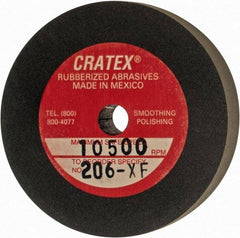 Cratex - 2" Diam x 1/4" Hole x 3/8" Thick, Surface Grinding Wheel - Silicon Carbide, Extra Fine Grade, 10,500 Max RPM, Rubber Bond, No Recess - Eagle Tool & Supply