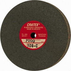 Cratex - 3" Diam x 1/4" Hole x 1/2" Thick, Surface Grinding Wheel - Silicon Carbide, Coarse Grade, 7,000 Max RPM, Rubber Bond, No Recess - Eagle Tool & Supply