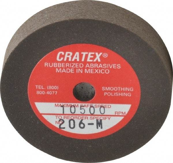 Cratex - 2" Diam x 1/4" Hole x 3/8" Thick, Surface Grinding Wheel - Silicon Carbide, Medium Grade, 10,500 Max RPM, Rubber Bond, No Recess - Eagle Tool & Supply