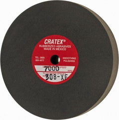 Cratex - 3" Diam x 1/4" Hole x 1/2" Thick, Surface Grinding Wheel - Silicon Carbide, Extra Fine Grade, 7,000 Max RPM, Rubber Bond, No Recess - Eagle Tool & Supply