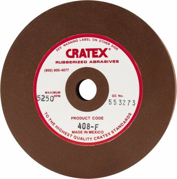 Cratex - 4" Diam x 1/2" Hole x 1/2" Thick, Surface Grinding Wheel - Silicon Carbide, Fine Grade, 5,250 Max RPM, Rubber Bond, No Recess - Eagle Tool & Supply