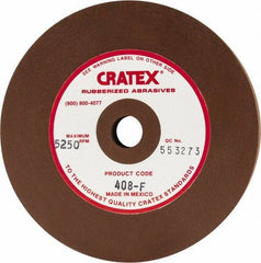 Cratex - 4" Diam x 1/2" Hole x 1/2" Thick, Surface Grinding Wheel - Silicon Carbide, Fine Grade, 5,250 Max RPM, Rubber Bond, No Recess - Eagle Tool & Supply
