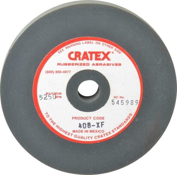 Cratex - 4" Diam x 1/2" Hole x 1/2" Thick, Surface Grinding Wheel - Silicon Carbide, Extra Fine Grade, 5,250 Max RPM, Rubber Bond, No Recess - Eagle Tool & Supply