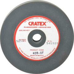 Cratex - 4" Diam x 1/2" Hole x 1/2" Thick, Surface Grinding Wheel - Silicon Carbide, Extra Fine Grade, 5,250 Max RPM, Rubber Bond, No Recess - Eagle Tool & Supply