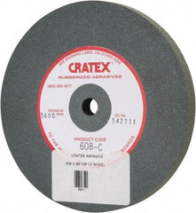Cratex - 6" Diam x 1/2" Hole x 1/2" Thick, Surface Grinding Wheel - Silicon Carbide, Coarse Grade, 3,600 Max RPM, Rubber Bond, No Recess - Eagle Tool & Supply