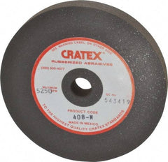 Cratex - 4" Diam x 1/2" Hole x 1/2" Thick, Surface Grinding Wheel - Silicon Carbide, Medium Grade, 5,250 Max RPM, Rubber Bond, No Recess - Eagle Tool & Supply