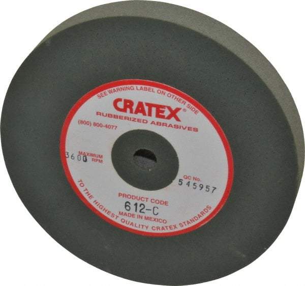 Cratex - 6" Diam x 1/2" Hole x 3/4" Thick, Surface Grinding Wheel - Silicon Carbide, Coarse Grade, 3,600 Max RPM, Rubber Bond, No Recess - Eagle Tool & Supply