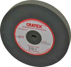 Cratex - 6" Diam x 1/2" Hole x 3/4" Thick, Surface Grinding Wheel - Silicon Carbide, Coarse Grade, 3,600 Max RPM, Rubber Bond, No Recess - Eagle Tool & Supply