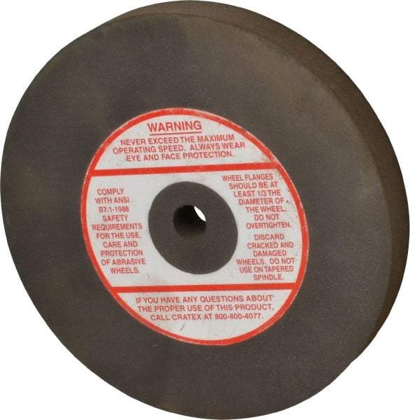 Cratex - 6" Diam x 1/2" Hole x 3/4" Thick, Surface Grinding Wheel - Silicon Carbide, Medium Grade, 3,600 Max RPM, Rubber Bond, No Recess - Eagle Tool & Supply
