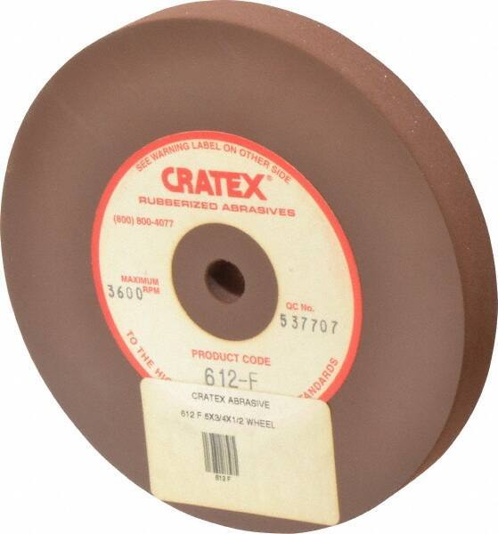 Cratex - 6" Diam x 1/2" Hole x 3/4" Thick, Surface Grinding Wheel - Silicon Carbide, Fine Grade, 3,600 Max RPM, Rubber Bond, No Recess - Eagle Tool & Supply