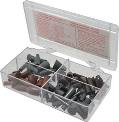 Cratex - 68 Piece Rubber Point Test Set - Includes 16 Cylinder Points, 32 Bullet Points, 16 Tapered Points & 4 Point Mandrels - Eagle Tool & Supply