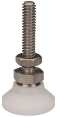 Vlier - 1/4-20 Bolt Thread, Studded Pivotal Stud Mount Leveling Pad & Mount - 200 Max Lb Capacity, 1" Base Diam - Eagle Tool & Supply