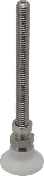 Vlier - 3/8-16 Bolt Thread, Studded Pivotal Stud Mount Leveling Pad & Mount - 2,800 Max Lb Capacity, 1-1/4" Base Diam - Eagle Tool & Supply