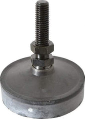 Vlier - 400 Lb Capacity, 1/2-13 Thread, 3-5/8" OAL, Steel Stud, Studded Pivotal Socket Mount Leveling Pad & Mount - 2" Stud Length, 3" Base Diam, Neoprene Pad, 3/4" Hex - Eagle Tool & Supply