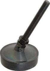 Vlier - 400 Lb Capacity, 1/2-13 Thread, 5-5/8" OAL, Steel Stud, Studded Pivotal Socket Mount Leveling Pad & Mount - 4" Stud Length, 3" Base Diam, Neoprene Pad, 3/4" Hex - Eagle Tool & Supply