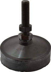 Vlier - 800 Lb Capacity, 1/2-13 Thread, 3-5/8" OAL, Steel Stud, Studded Pivotal Socket Mount Leveling Pad & Mount - 2" Stud Length, 3" Base Diam, Neoprene Pad, 3/4" Hex - Eagle Tool & Supply
