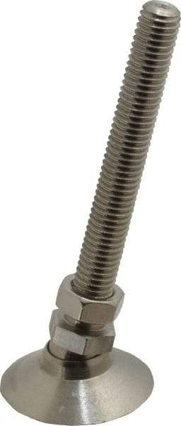 Vlier - 1/2-13 Bolt Thread, Studded Pivotal Stud Mount Leveling Pad & Mount - 3,750 Max Lb Capacity, 1-7/8" Base Diam - Eagle Tool & Supply