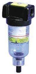 Parker - 3/8" Port, 46 CFM Coalescing Filter - Polycarbonate Bowl, Manual Drain, Modular Connection, 150 Max psi - Eagle Tool & Supply
