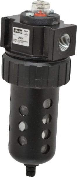 Parker - 1/2" Port, 135 CFM Coalescing Filter - Polycarbonate Bowl, Manual Drain, Modular Connection, 150 Max psi - Eagle Tool & Supply