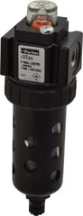 Parker - 1/4" Port, 34 CFM Coalescing Filter - Polycarbonate Bowl, Manual Drain, Modular Connection, 150 Max psi - Eagle Tool & Supply