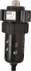 Parker - 1/4" Port, 46 CFM Coalescing Filter - Polycarbonate Bowl, Manual Drain, Modular Connection, 150 Max psi - Eagle Tool & Supply