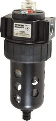 Parker - 1/2" Port, 46 CFM Coalescing Filter - Polycarbonate Bowl, Manual Drain, Modular Connection, 150 Max psi - Eagle Tool & Supply