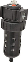Parker - 1/2" Port, 120 CFM Coalescing Filter - Polycarbonate Bowl, Manual Drain, Modular Connection, 150 Max psi - Eagle Tool & Supply