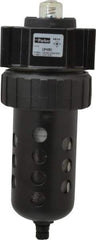 Parker - 3/4" Port, 120 CFM Coalescing Filter - Polycarbonate Bowl, Manual Drain, Modular Connection, 150 Max psi - Eagle Tool & Supply
