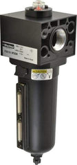 Parker - 1-1/2" Port Coalescing Filter - Aluminum Bowl, Manual Drain, 250 Max psi, 5.59" Long x 11.9" High - Eagle Tool & Supply