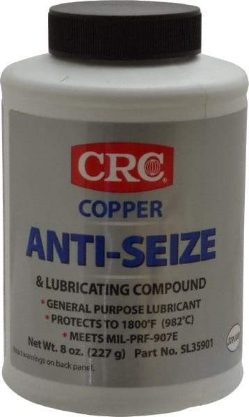 CRC - 8 oz Bottle General Purpose Anti-Seize Lubricant - Copper, -95 to 1,800°F, Bronze, Water Resistant - Eagle Tool & Supply