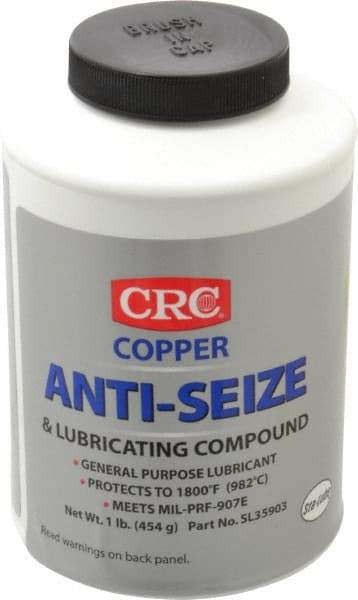 CRC - 16 oz Bottle General Purpose Anti-Seize Lubricant - Copper, -95 to 1,800°F, Bronze, Water Resistant - Eagle Tool & Supply