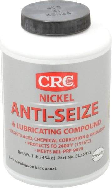 CRC - 16 oz Bottle High Temperature Anti-Seize Lubricant - Nickel, -95 to 2,400°F, Gray, Water Resistant - Eagle Tool & Supply