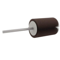 Value Collection - 5/8" Diam x 3/4" Face Width, Extra Fine Aluminum Oxide Coated Mounted Flap Wheel - 1/8" Shank Mount, 320 Grit, X Weighted Cloth Backing, 40,000 Max RPM - Eagle Tool & Supply
