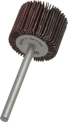 Value Collection - 3/4" Diam x 5/8" Face Width, Extra Fine Aluminum Oxide Coated Mounted Flap Wheel - 1/8" Shank Mount, 320 Grit, X Weighted Cloth Backing, 35,000 Max RPM - Eagle Tool & Supply