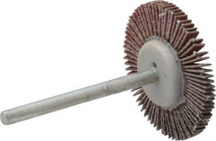 Value Collection - 1-3/16" Diam x 1/8" Face Width, Very Fine Aluminum Oxide Coated Mounted Flap Wheel - 1/8" Shank Mount, 180 Grit, X Weighted Cloth Backing, 30,000 Max RPM - Eagle Tool & Supply