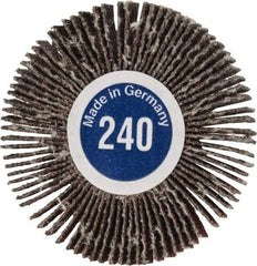 Value Collection - 1-3/16" Diam x 1/8" Face Width, Very Fine Aluminum Oxide Coated Mounted Flap Wheel - 1/8" Shank Mount, 240 Grit, X Weighted Cloth Backing, 30,000 Max RPM - Eagle Tool & Supply