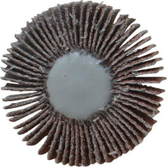 Value Collection - 1-3/16" Diam x 3/16" Face Width, Medium Aluminum Oxide Coated Mounted Flap Wheel - 1/8" Shank Mount, 80 Grit, X Weighted Cloth Backing, 30,000 Max RPM - Eagle Tool & Supply