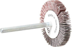 Value Collection - 1-3/16" Diam x 3/16" Face Width, Very Fine Aluminum Oxide Coated Mounted Flap Wheel - 1/8" Shank Mount, 240 Grit, X Weighted Cloth Backing, 30,000 Max RPM - Eagle Tool & Supply