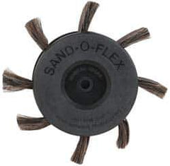 Merit Abrasives - 10 Piece Flap Wheel Kit - 6" Diam, 80 Grit, Medium Grade, 8 Brushes with 1" Wide Abrasive Strips - Eagle Tool & Supply