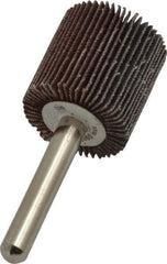 Value Collection - 1" Diam x 1" Face Width, Fine Aluminum Oxide Coated Mounted Flap Wheel - 1/4" Shank Mount, 120 Grit, 17,500 Max RPM - Eagle Tool & Supply